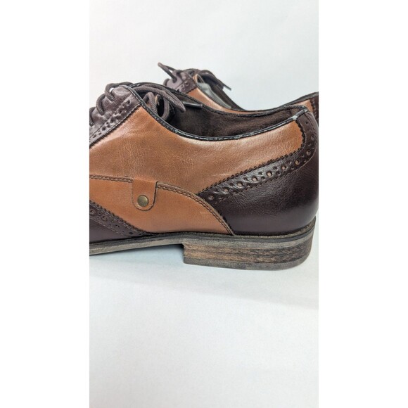 Steve Madden Mens Sz 13 Brown Leather Wingtip Oxford Dress Shoes Jetway - Picture 10 of 15